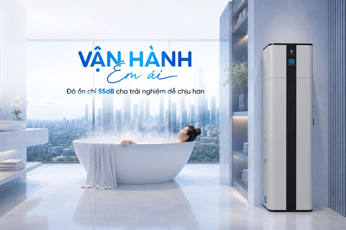 Máy bơm nhiệt heat pump Fuji Smart H800 vận hành êm ái