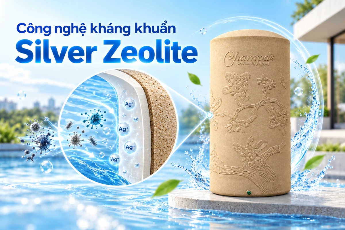Công nghệ kháng khuẩn Sliver Zeolite của bồn nước kháng khuẩn Wavelife Champa