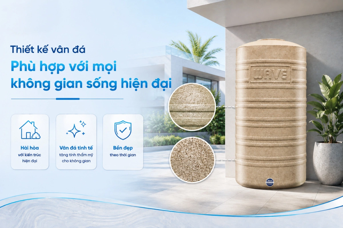 Thiết kế của bồn nước kháng khuẩn Wavelife WGD