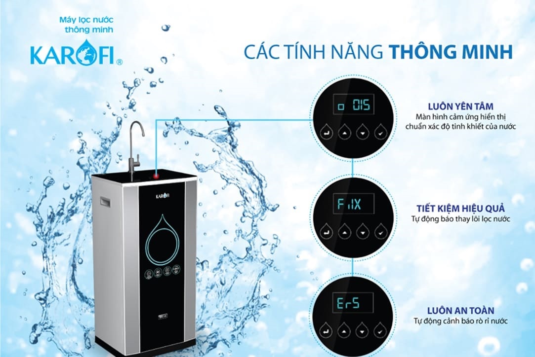 máy lọc nước thông minh thương hiệu Karofi