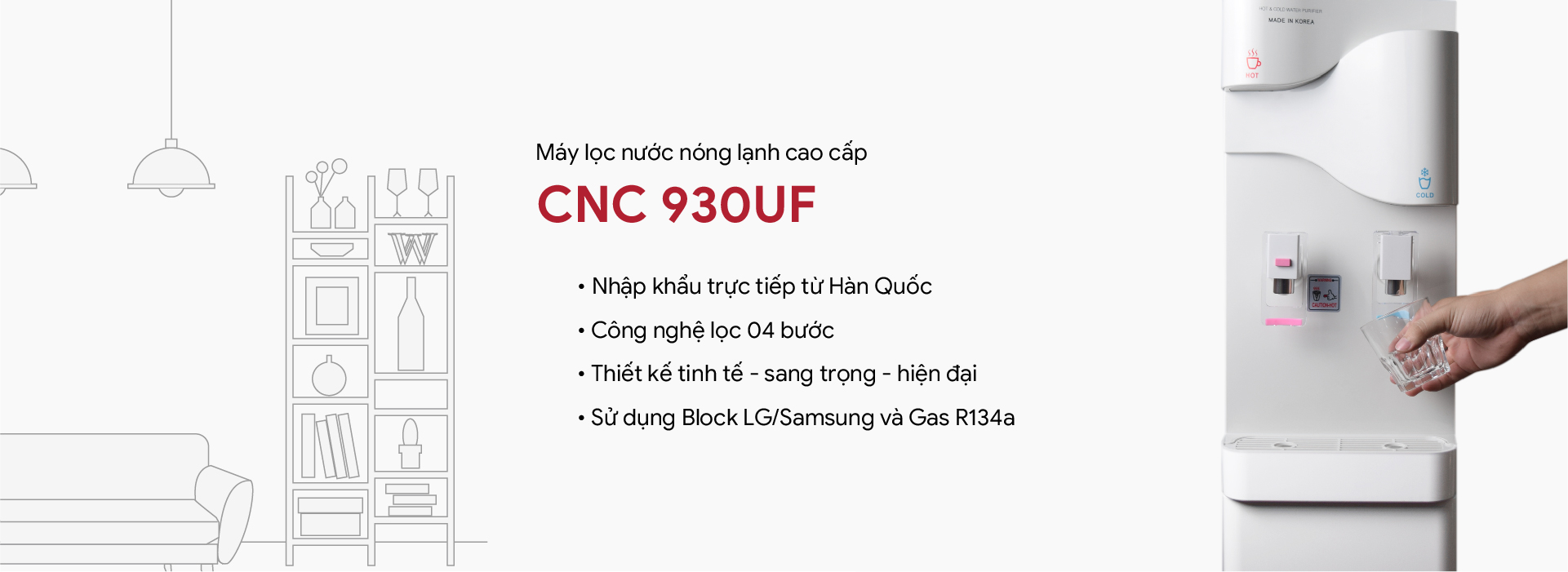 Máy lọc nước nóng lạnh CNC900S