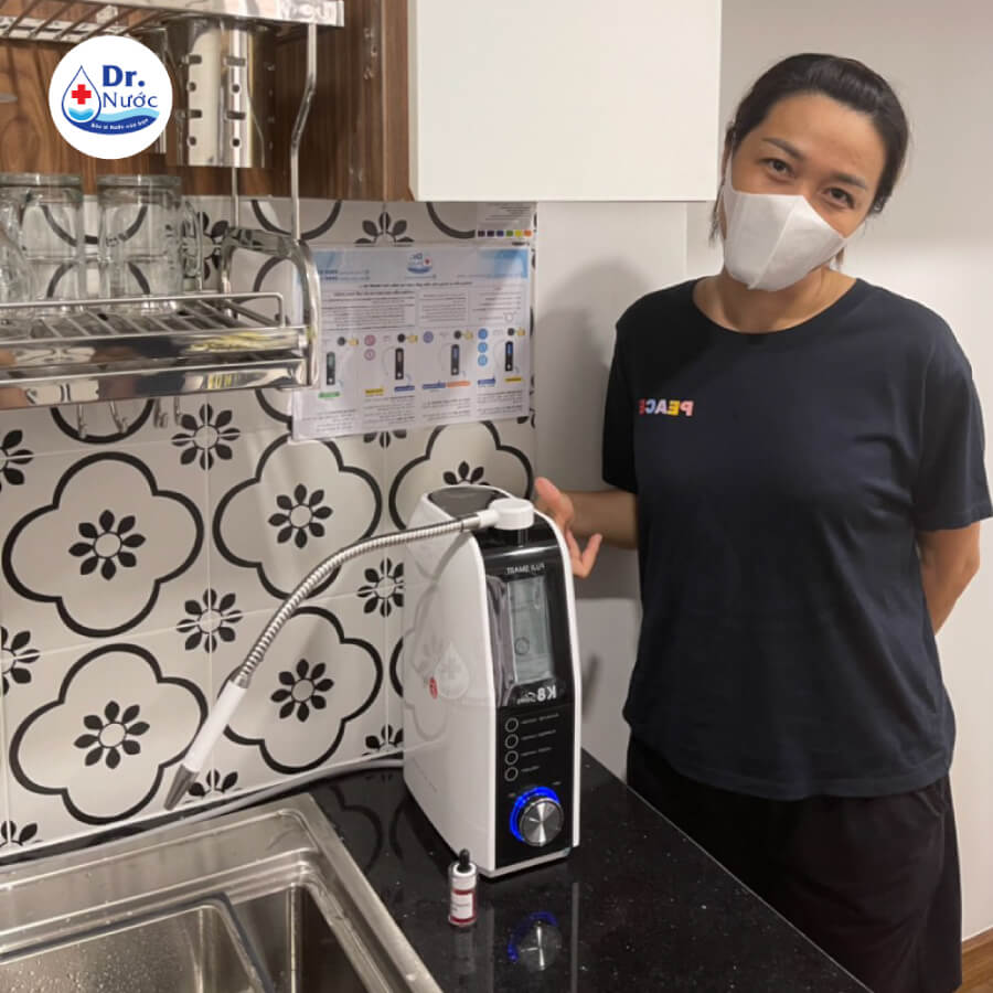 Chị Ngọc mua máy lọc nước ion kiềm Fuji Smart K8 Slim tại Dr Nước