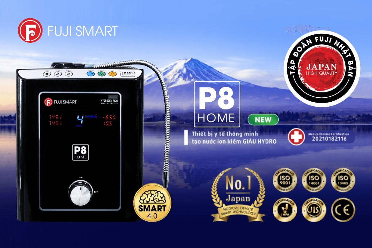 Chứng nhận máy lọc nước ion kiềm Fuji Smart P8 Home