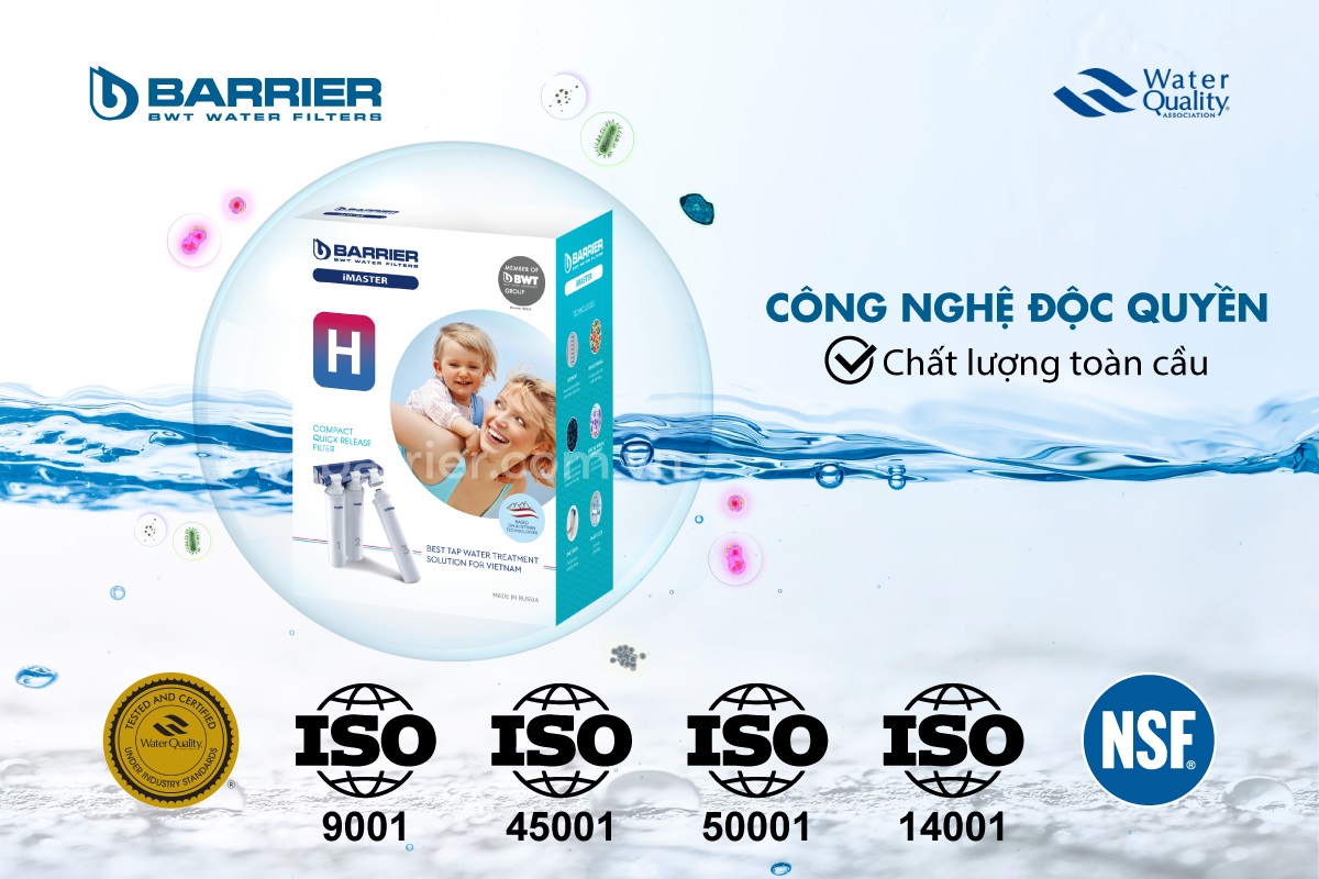 chứng nhận chất lượng của máy lọc nước BWT Barrier iMaster H