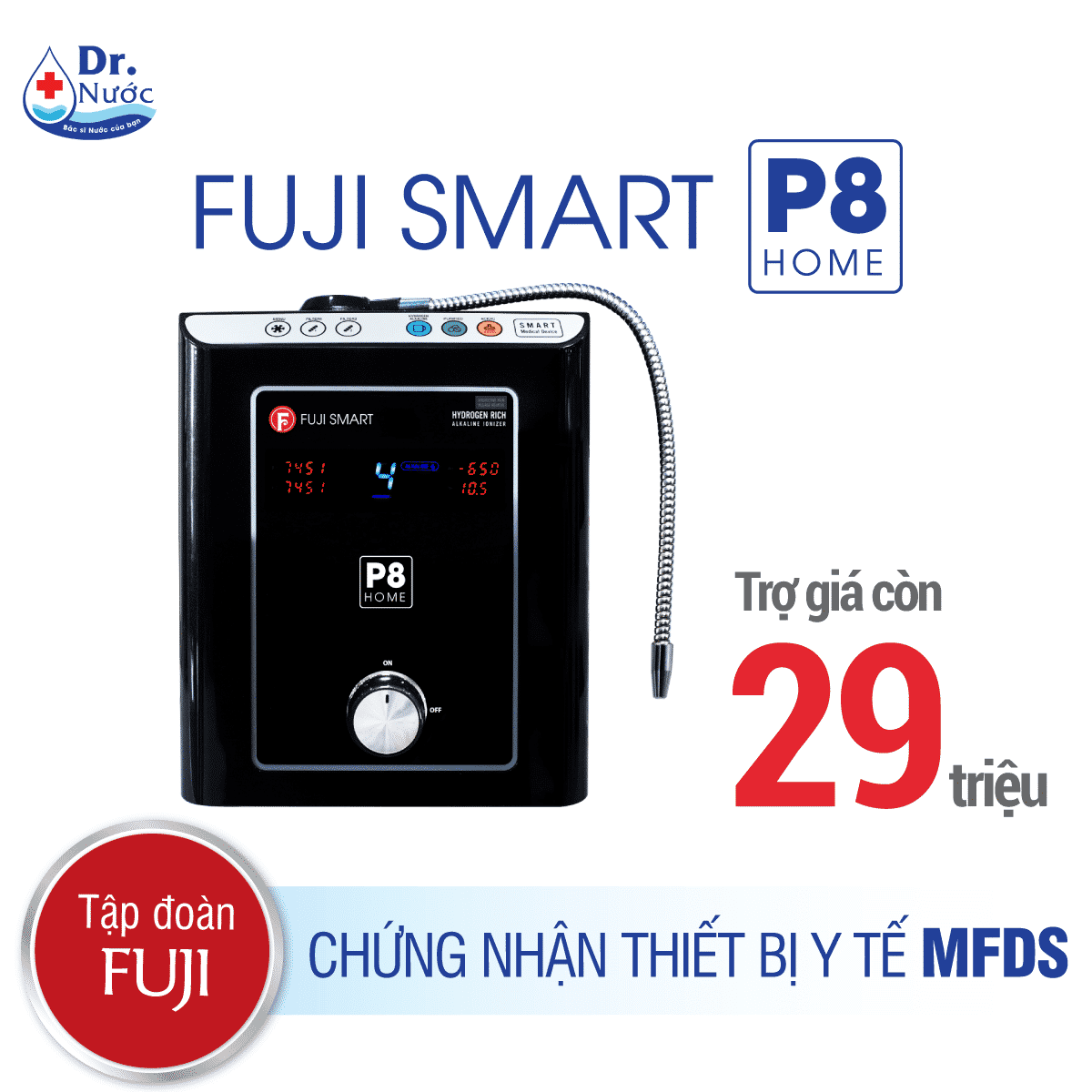 Máy lọc nước ion kiềm Fuji Smart P8 Home giá rẻ