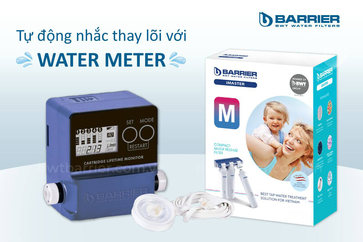 Tự nhắc thay lõi máy lọc nước BWT Barrier iMaster M với Water meter
