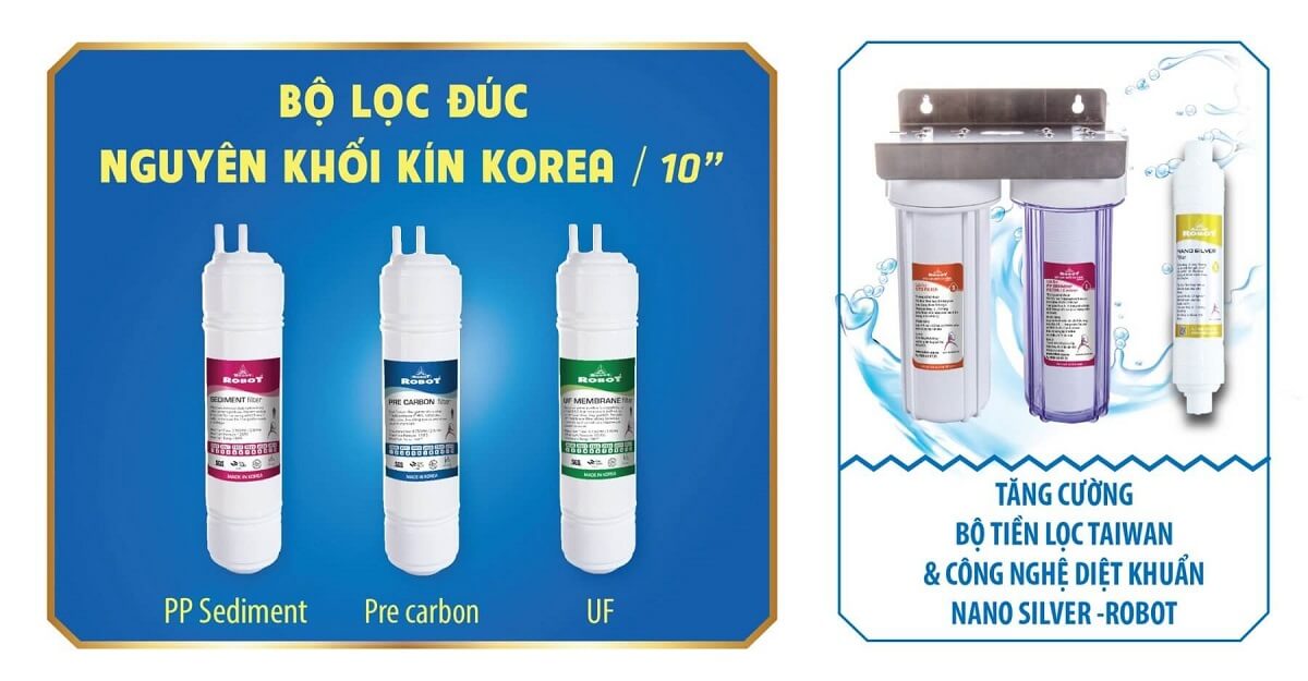 Bộ lọc nước máy lọc nước ion kiềm nóng lạnh Robot UHC 4911