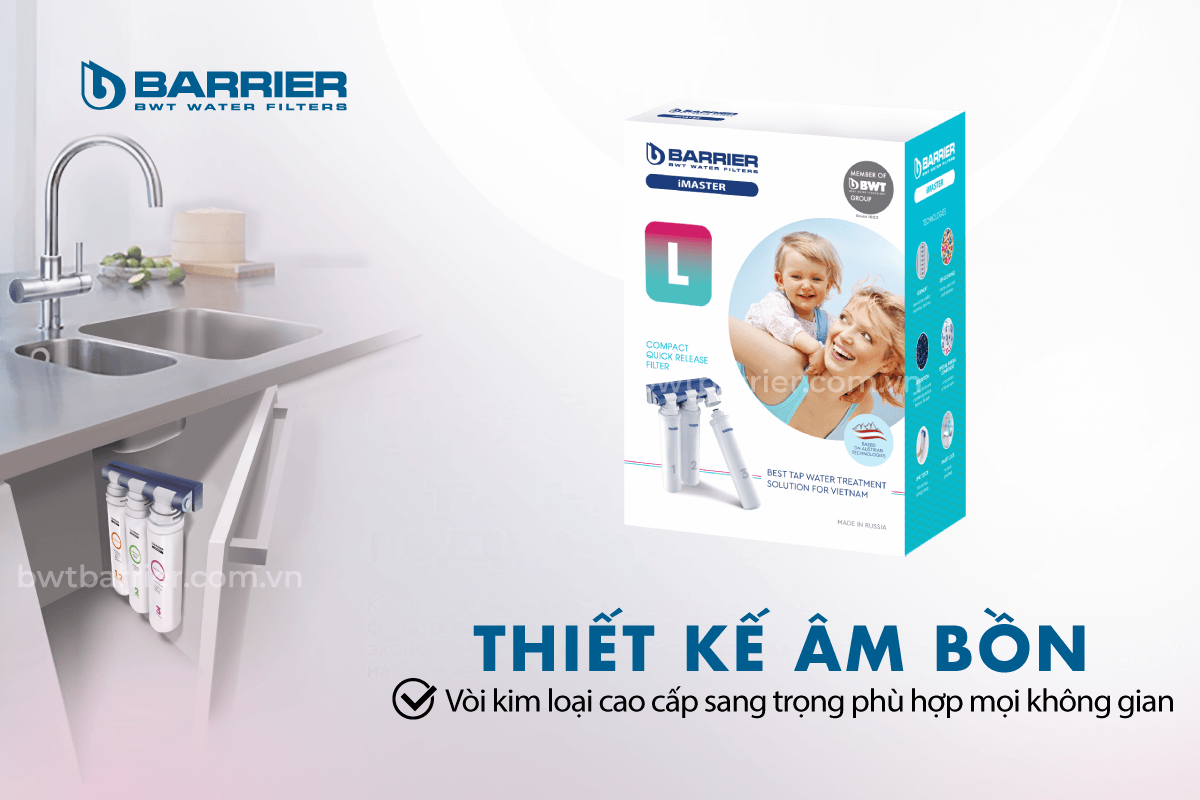 Máy lọc nước Barrier iMaster thiết kế âm bồn