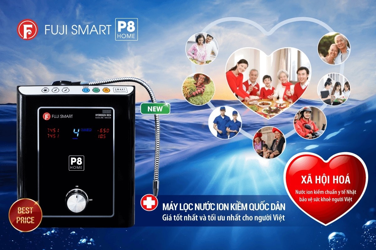 Máy lọc nước ion kiềm Fuji Smart P8 Home dành riêng cho Việt Nam với giá tốt nhất