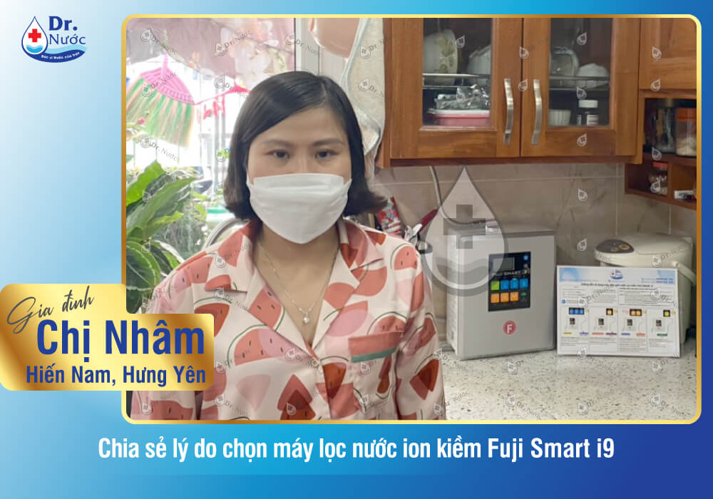 Hình ảnh máy lọc nước ion kiềm Fuji Smart i9 lắp đặt tại căn bếp gia đình chị Nhâm
