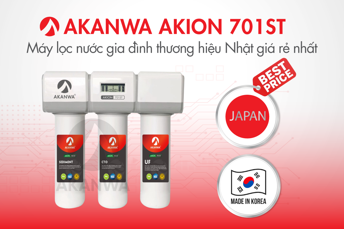 Máy lọc nước giá rẻ nhất thương hiệu AKANWA Nhật Bản