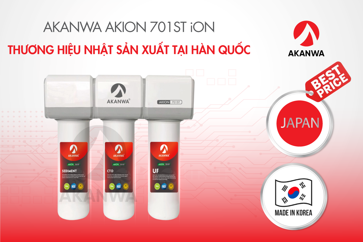 Bộ tiền xử lý Akanwa Akion 701ST iON được sản xuất tại Hàn Quốc