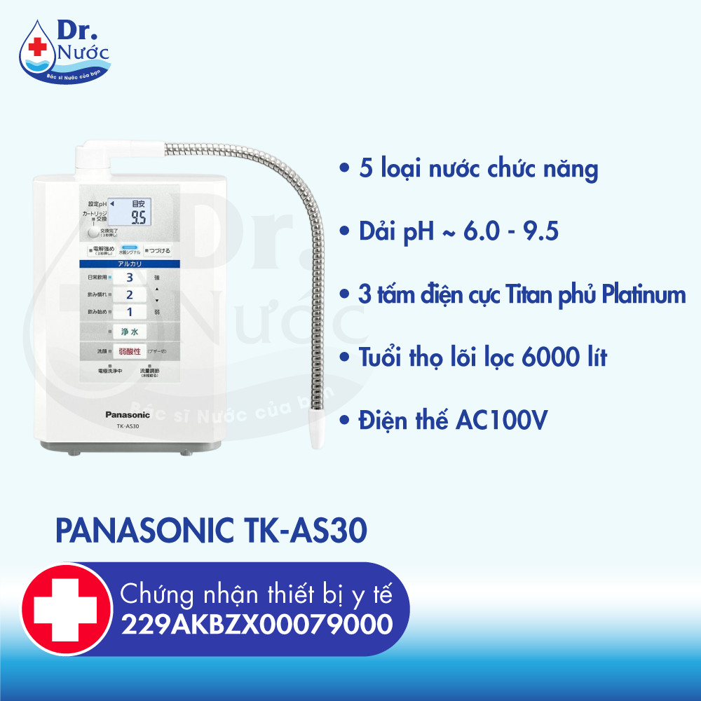 Thông số kỹ thuật máy lọc nước ion kiềm Panasonic TK-AS30
