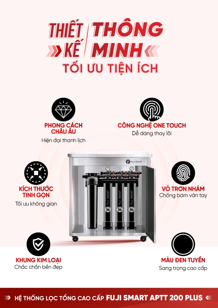 Fuji Smart APT 200 Plus có thiết kế thông minh, giúp tối ưu diện tích lắp đặt của mọi không gian sống